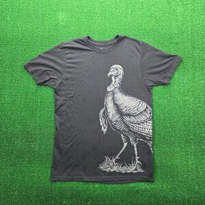 Wild Turkey Tshirt Mens Large Black Short Sleeve Graphic Turkey Bourbon Whiskey‎
